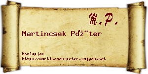 Martincsek Péter névjegykártya