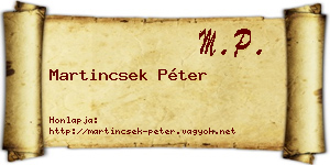 Martincsek Péter névjegykártya
