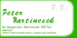 peter martincsek business card